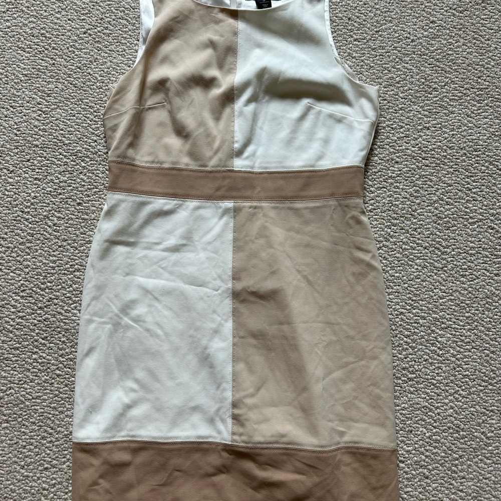 White House Black Market Asymmetrical Sheath Dress Cream